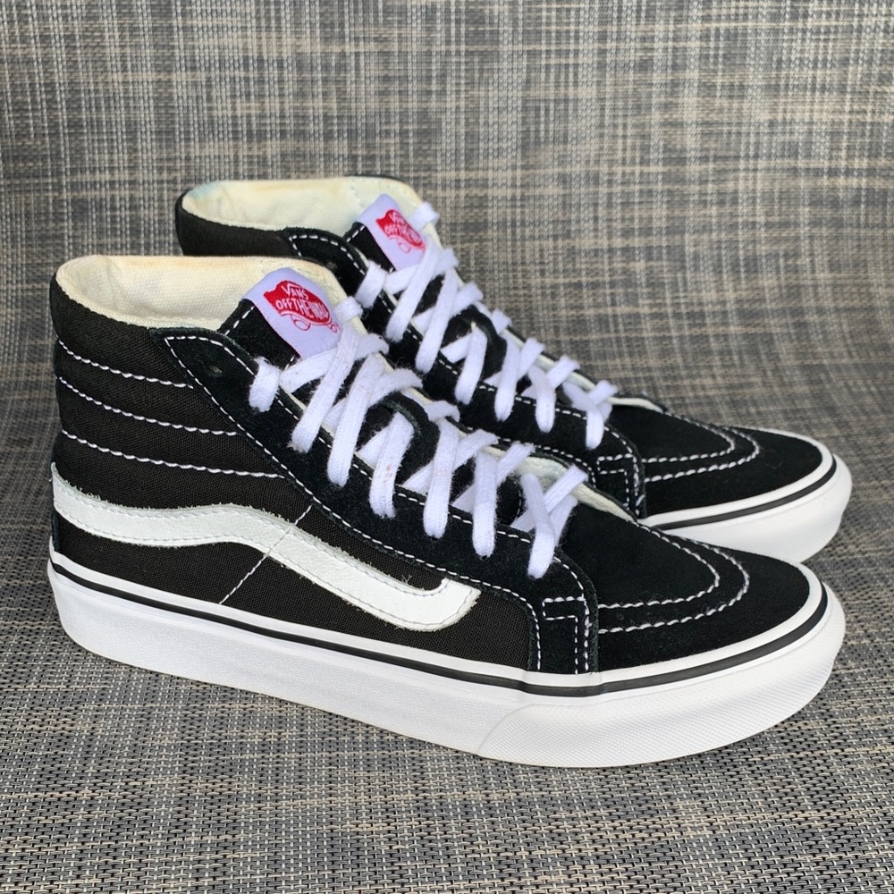 Vans off The Wall Sk8-Hi Top Shoes Black/ White Sneakers Unisex Women’s 5.5
